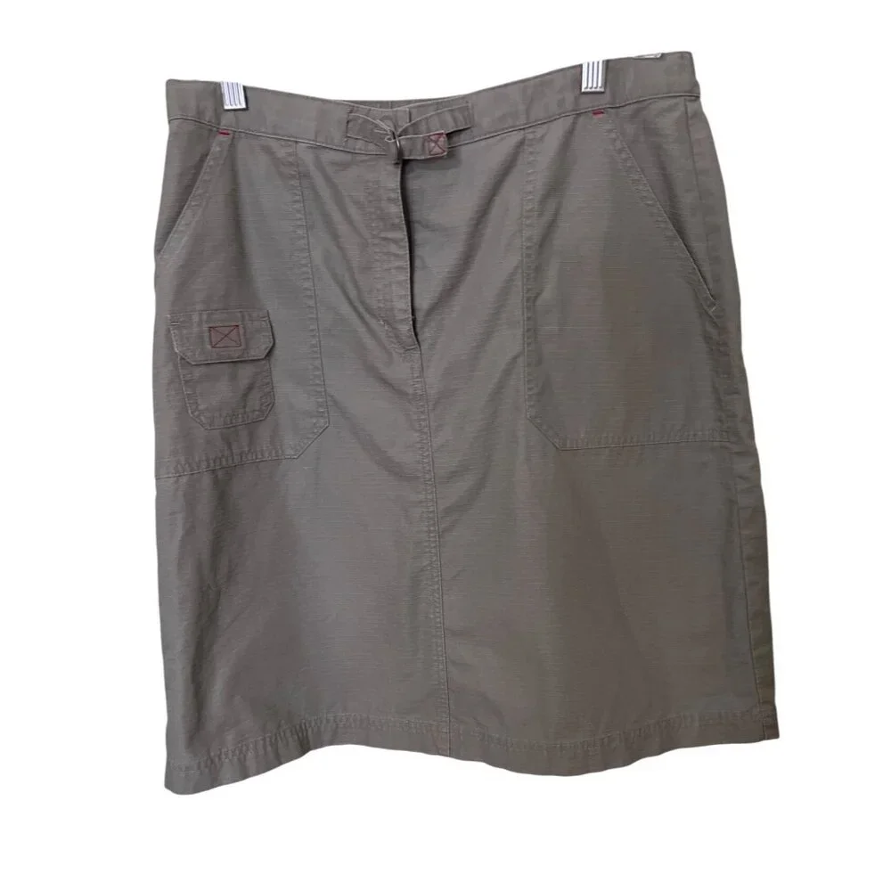 L.L. Bean Tipstop‎ Skirt 14  Hiking Outdoors Gorpcore Elastic Tan